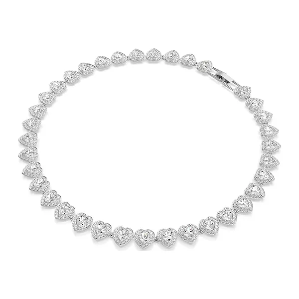 Vòng Cổ Nữ Swarovski x Ariana Grande Necklace Mixed Cuts, Heart, White, Rhodium Plated 5720857 Màu Bạc