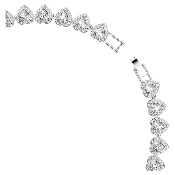 Vòng Cổ Nữ Swarovski x Ariana Grande Necklace Mixed Cuts, Heart, White, Rhodium Plated 5720857 Màu Bạc