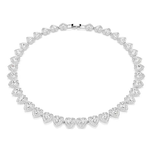 Vòng Cổ Nữ Swarovski x Ariana Grande Necklace Mixed Cuts, Heart, White, Rhodium Plated 5720857 Màu Bạc