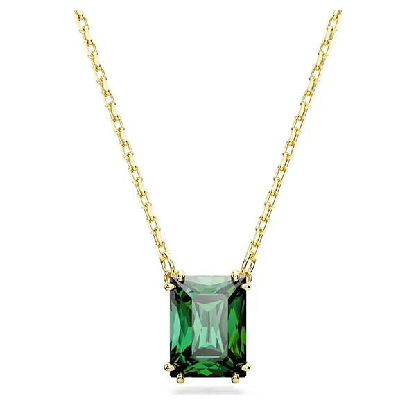 Dây Chuyền Swarovski Matrix Pendant Rectangular Cut, Green, Gold-Tone Plated 5677141 Màu Xanh Vàng