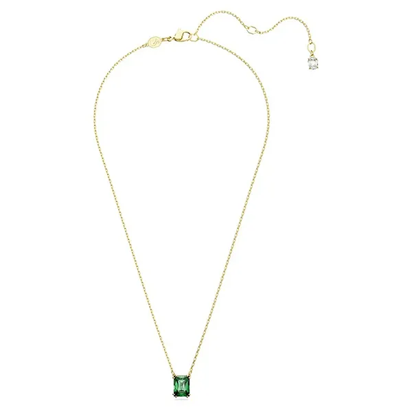 Dây Chuyền Swarovski Matrix Pendant Rectangular Cut, Green, Gold-Tone Plated 5677141 Màu Xanh Vàng