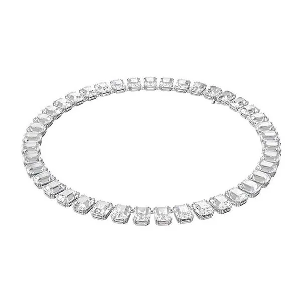 Dây Chuyền Nữ Swarovski Millenia Necklace, Octagon Cut, White, Rhodium Plated 5614929 Màu Bạc