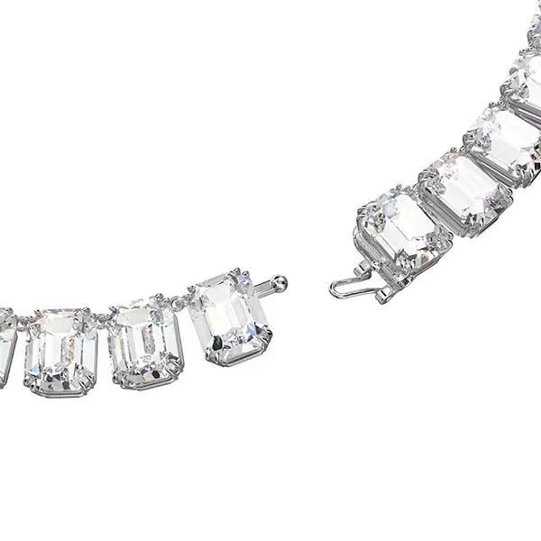 Dây Chuyền Nữ Swarovski Millenia Necklace, Octagon Cut, White, Rhodium Plated 5614929 Màu Bạc
