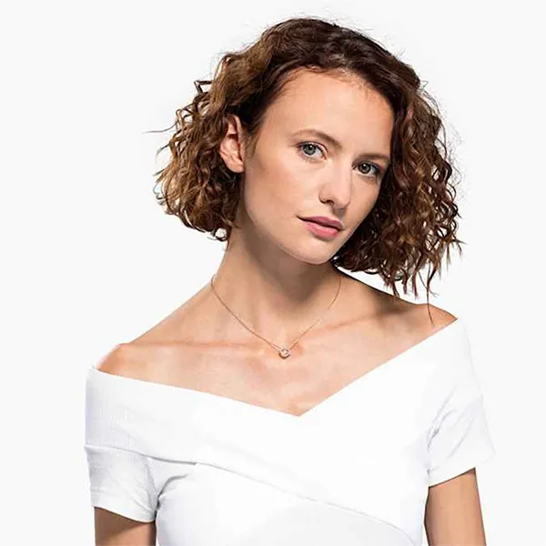 Dây Chuyền Swarovski Una Necklace Clover, Pink, Rose Gold Tone Plated 5514488 Màu Vàng Hồng