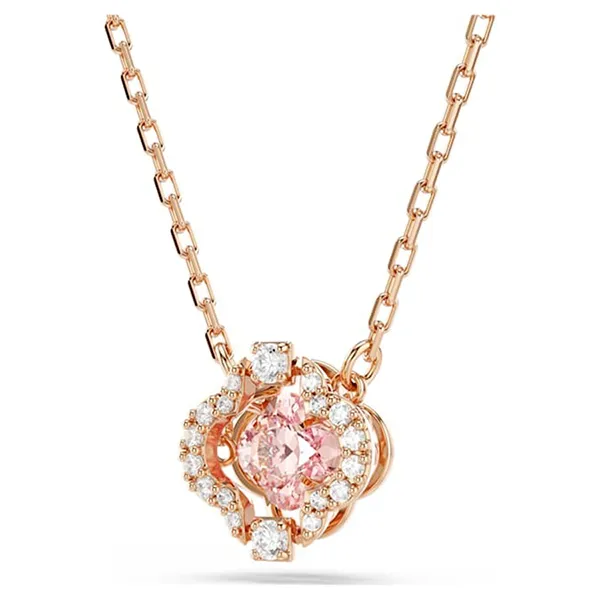 Dây Chuyền Swarovski Una Necklace Clover, Pink, Rose Gold Tone Plated 5514488 Màu Vàng Hồng
