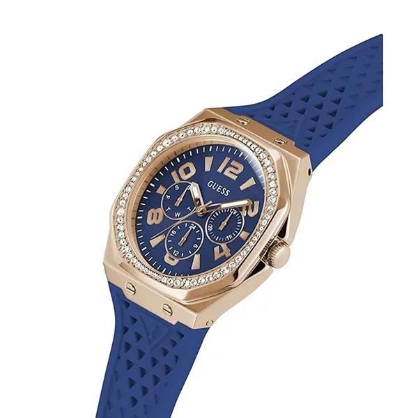 Đồng Hồ Nữ Guess Womens Silicone Analog Blue Dial Watch GW0694L4 Màu Xanh Blue