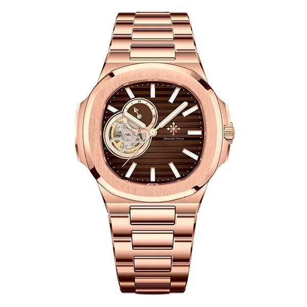 Đồng Hồ Nam Alexander Ferros 6012R/08 Màu Nâu - Vàng