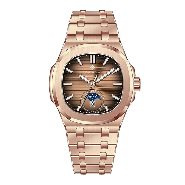 Đồng Hồ Nam Alexander Ferros 6122R/08 Màu Vàng Nâu