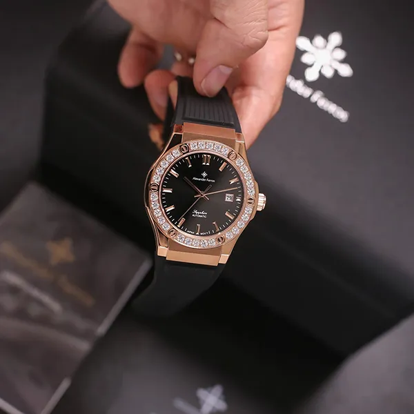 Đồng Hồ Nam Alexander Ferros 6161R-01 Màu Đen - Vàng Hồng