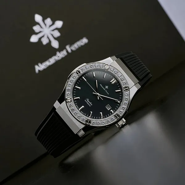 Đồng Hồ Nam Alexander Ferros 6161S-01 Màu Đen Bạc