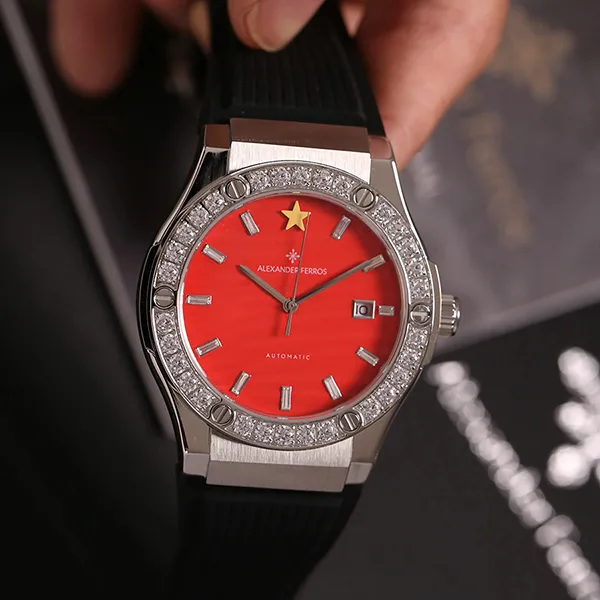 Đồng Hồ Nam Alexander Ferros 6161S-03 Màu Đen Đỏ