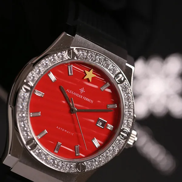 Đồng Hồ Nam Alexander Ferros 6161S-03 Màu Đen Đỏ