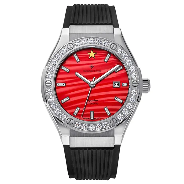Đồng Hồ Nam Alexander Ferros 6161S-03 Màu Đen Đỏ