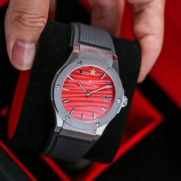 Đồng Hồ Nam Alexander Ferros 6162S-03 Màu Đen Đỏ