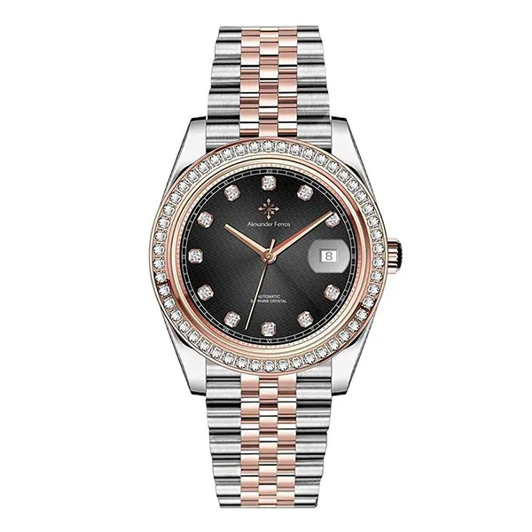 Đồng Hồ Nam Alexander Ferros 8021D/01 Màu Đen Bạc
