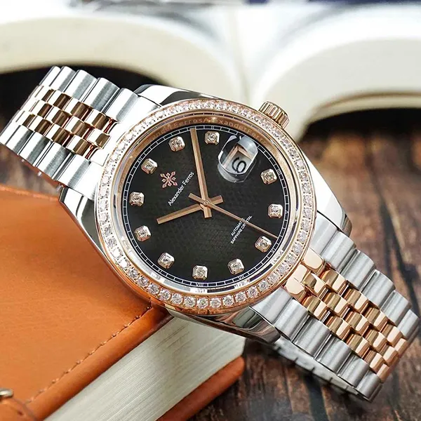 Đồng Hồ Nam Alexander Ferros 8021D/01 Màu Đen Bạc