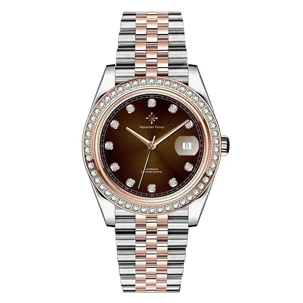 Đồng Hồ Nam Alexander Ferros 8021D/08 Màu Bạc - Nâu
