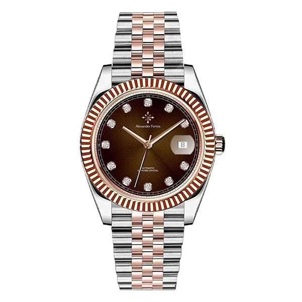 Đồng Hồ Nam Alexander Ferros 8032D/08 Màu Bạc - Nâu