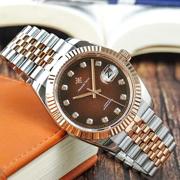 Đồng Hồ Nam Alexander Ferros 8032D/08 Màu Bạc - Nâu