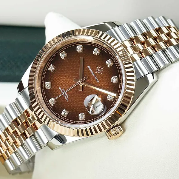 Đồng Hồ Nam Alexander Ferros 8032D/08 Màu Bạc - Nâu