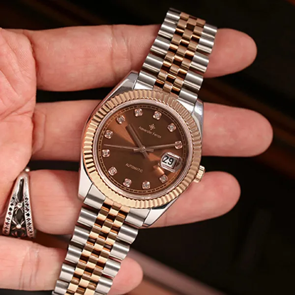 Đồng Hồ Nam Alexander Ferros 8132D/08 Màu Bạc - Vàng Hồng