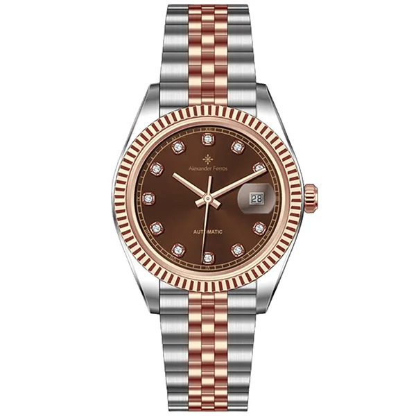 Đồng Hồ Nam Alexander Ferros 8132D/08 Màu Bạc - Vàng Hồng