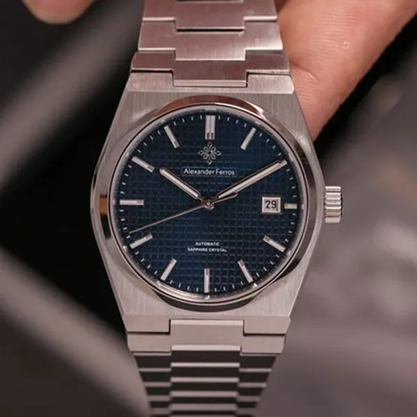 Đồng Hồ Nam Alexander Ferros Automatic 5052S-05 38mm Màu Xanh Bạc