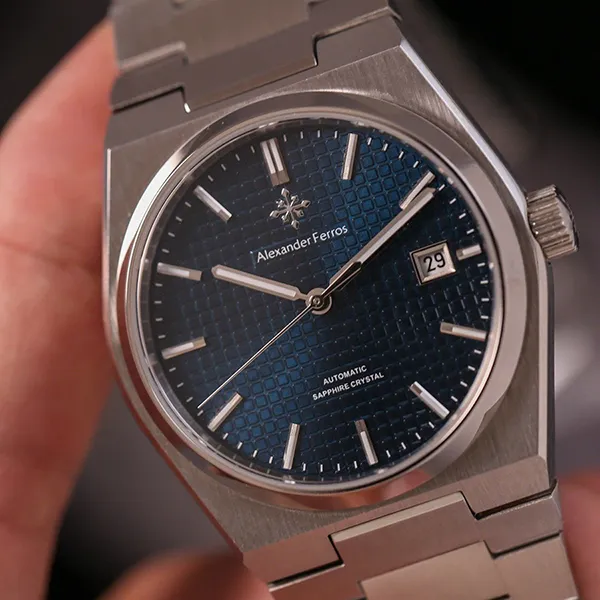 Đồng Hồ Nam Alexander Ferros Automatic 5052S-05 38mm Màu Xanh Bạc