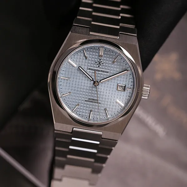 Đồng Hồ Nam Alexander Ferros Automatic 5052S-13 38mm Màu Xanh Bạc