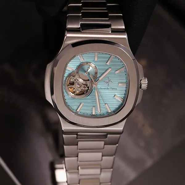 Đồng Hồ Nam Alexander Ferros Automatic 6012S-13 42.5mm Màu Xanh Bạc