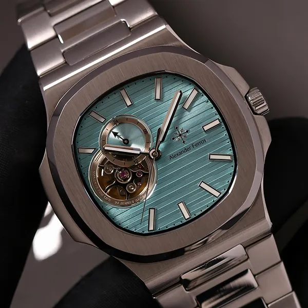 Đồng Hồ Nam Alexander Ferros Automatic 6012S-13 42.5mm Màu Xanh Bạc