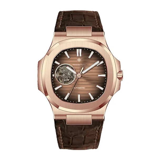 Đồng Hồ Nam Alexander Ferros Automatic 6102R-08 42.5mm Màu Nâu - Vàng Hồng