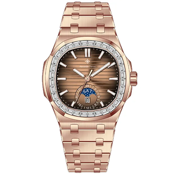 Đồng Hồ Nam Alexander Ferros Automatic 6111R-08 42.5mm Màu Vàng Hồng