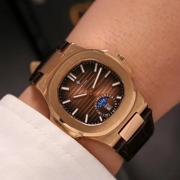 Đồng Hồ Nam Alexander Ferros Automatic 6122R-08 42.5mm Màu Nâu - Vàng Hồng