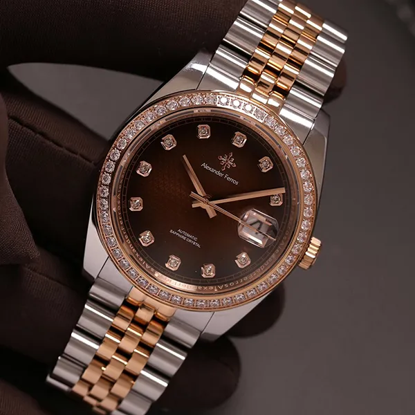Đồng Hồ Nam Alexander Ferros Automatic 8021D-08 40mm Màu Bạc - Vàng Hồng