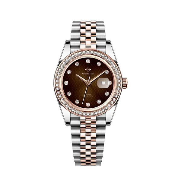 Đồng Hồ Nam Alexander Ferros Automatic 8021D-08 40mm Màu Bạc - Vàng Hồng