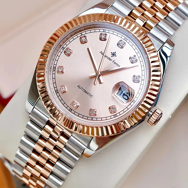 Đồng Hồ Nam Alexander Ferros Automatic 8132D-15 40mm Màu Bạc - Vàng Hồng