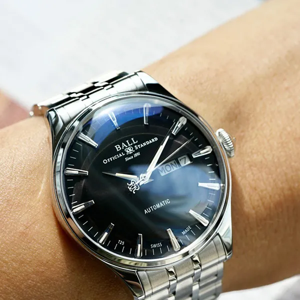 Đồng Hồ Nam Ball Trainmaster Eternity Automatic 39.5 MM NM2080D-S1J-BK Màu Đen Bạc