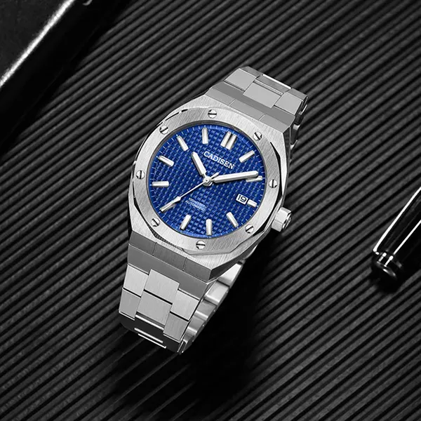 Đồng Hồ Nam Cadisen Casual Mechanical Man Watch C8193G-T1 Màu Bạc/Xanh Dương
