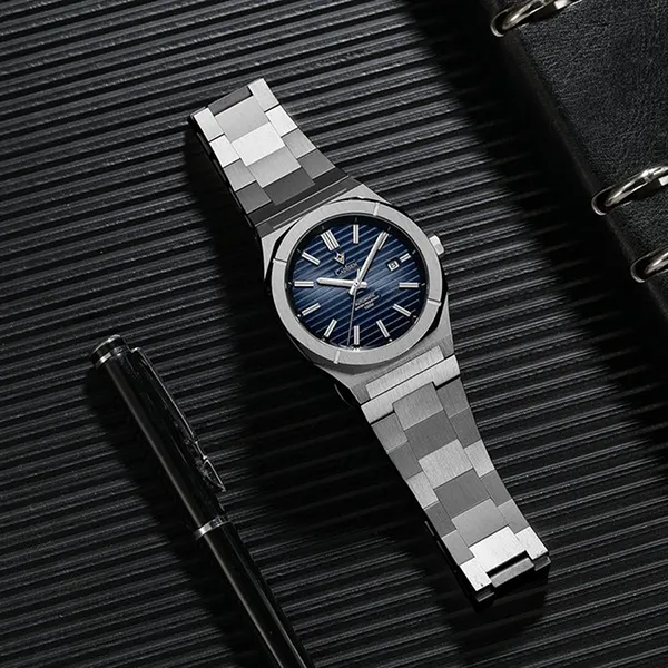 Đồng Hồ Nam Cadisen Casual Mechanical Man Watch C8200G-T1 Màu Bạc/Xanh Dương