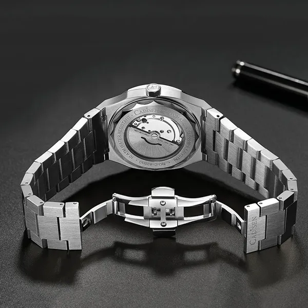 Đồng Hồ Nam Cadisen Casual Mechanical Man Watch C8200G-T1 Màu Bạc/Xanh Dương