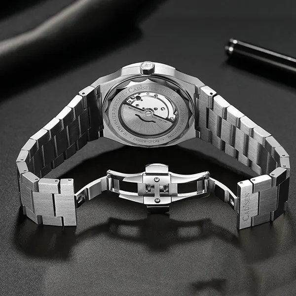 Đồng Hồ Nam Cadisen Casual Mechanical Man Watch C8200G-T2 Màu Bạc/Đen