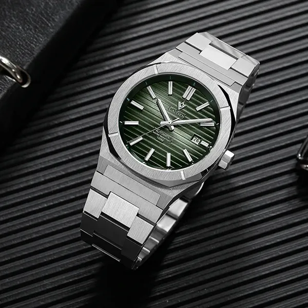 Đồng Hồ Nam Cadisen Casual Mechanical Man Watch C8200G-T3 Màu Bạc/Xanh Lá