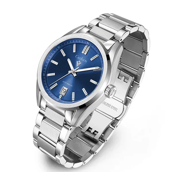 Đồng Hồ Nam Cadisen Casual Mechanical Man Watch C8227G-T1 Màu Bạc/Xanh Dương