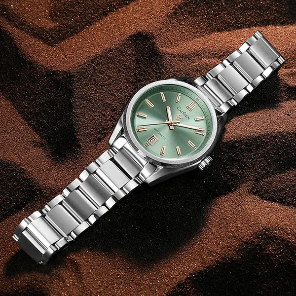 Đồng Hồ Nam Cadisen Casual Mechanical Man Watch C8227G-T2 Màu Bạc/Xanh Lá