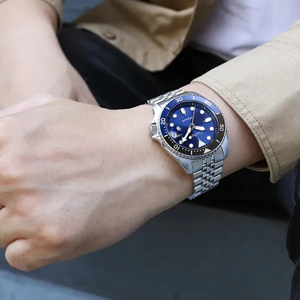 Đồng Hồ Nam Cadisen Diver Mechanical Man Watch C8220G-T1 Màu Bạc/Xanh Dương
