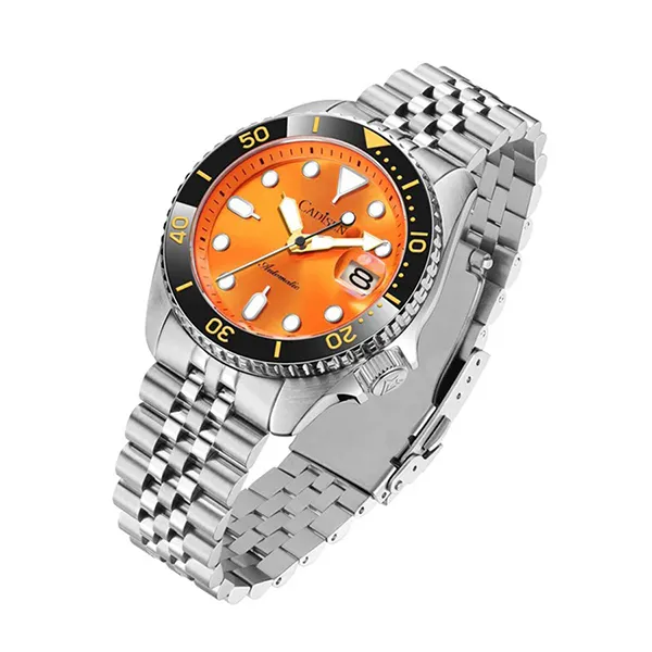 Đồng Hồ Nam Cadisen Diver Mechanical Man Watch C8220G-T3 Màu Bạc/Cam