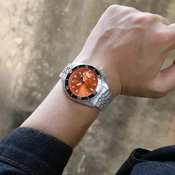 Đồng Hồ Nam Cadisen Diver Mechanical Man Watch C8220G-T3 Màu Bạc/Cam