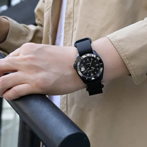 Đồng Hồ Nam Cadisen Diver Mechanical Watch Nylon Black C8220G-S1 Màu Đen
