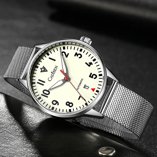 Đồng Hồ Nam Cadisen Pilot Mechanical Watch C8224G-T1 Màu Bạc